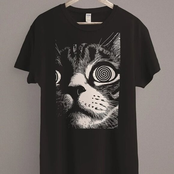 Psychedelic Cat T-Shirt Trippy Gothic Alt Graphic Gift Cool Unique Cat Lover 79 - Picture 1 of 6